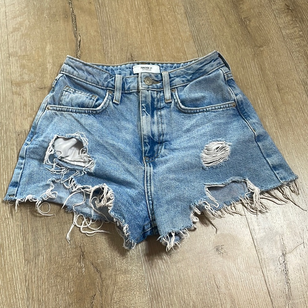 Forever 21 light denim shorts